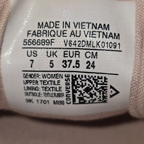 Converse CTAS Shoreline Women's Size 7 Metallic Rose Gold Slip On Shoes (556689F - Picture 8 of 9